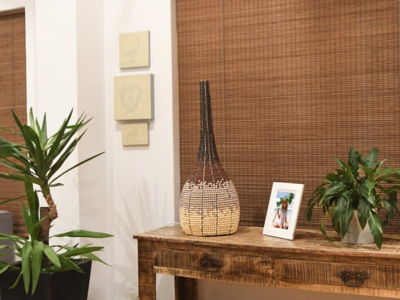 Wood Bead Floor Lamp Medium - Natural